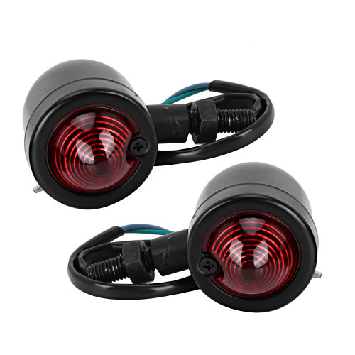 Motorcycle Turn Signal Red Light Turning Indicator Lamp Modification Accessory(Black)