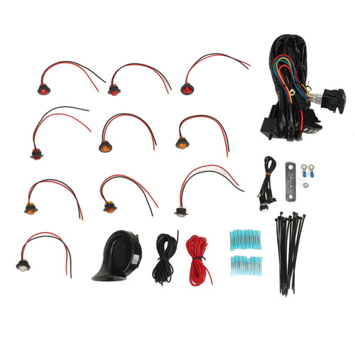 DC12V Turn Signal Horn Kit Universal Fit Street Legal Rocker Switch Kit for UTV ROV ATV Golf Cart SXS