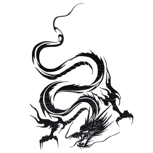19.7x14.2in Car Body Engine Bonnet Sticker Waterproof Black Universal Dragon Totem Decoration for Nissan