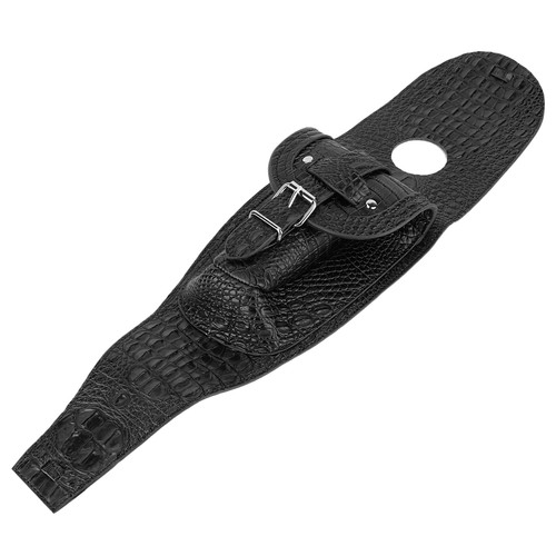 Motorcycle PU Leather Gas Fuel Tank Cover Panel Pad Bib with Pouch Motorbike AccessoryBlack with Textured Style