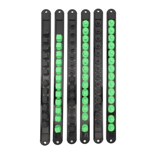 6pcs Socket Organizer 360° Swivel Removable End Cap 1/4 Inch X 28 Clips 3/8 Inch X 28 Clips 1/2 Inch X 24 Clips Socket Holders