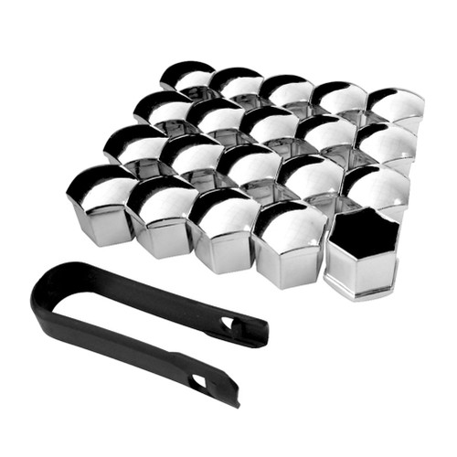 17mm 20PCS  Universal Car Wheel Screw Tire Nut Decorative Protective Cover Silver