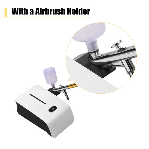 Multi-functional Airbrush Kit with Compressor Handheld Air Brush Set Dual-Action 5-level Adjustable Pressure Max.25PSI with 2pcs Paint Cups for Painting Craft Model Coloring Nail Art Makeup Cake Decorating