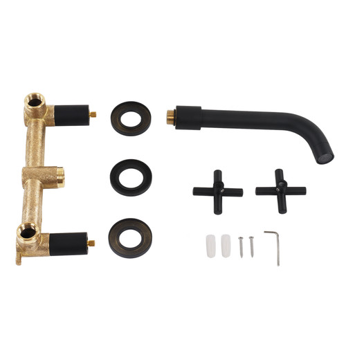 Wall Mounted Sink Faucet Hot and Cold Spout Mixer Bathtub Faucet for Bathroom Internal and External Thread G1/2