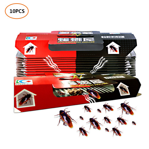 10Pcs Cockroach House Cockroach Trap Sticky Board Repellent Killing Bait Strong Sticky Insect Pest Catcher