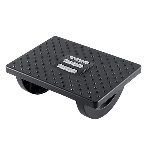 Under Desk Foot Rest Slip Resistant Rocking Foot Stool Ergonomic Office Footrest with Massage Surface for Home Black