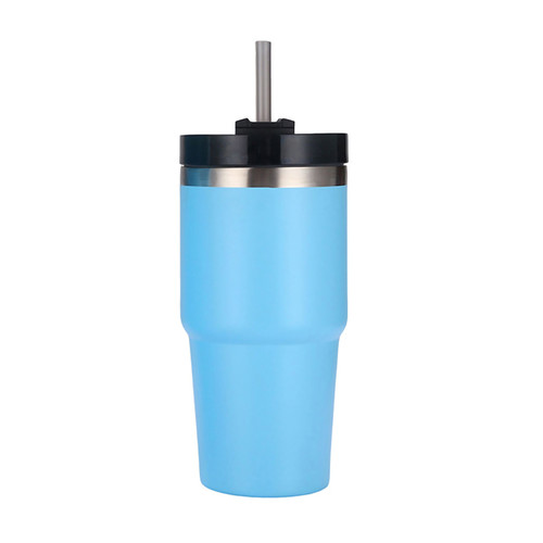 Stainless Steel Vacuum Insulated Tumbler with Straw Polished Glossy Keeps Hot Cold Car Vacuum Insulated Cup Blue 20oz