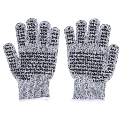 2Pcs Cut Resistant Gloves HPPE Silicone Safety Cutting Kitchen Work Gloves for Gardening