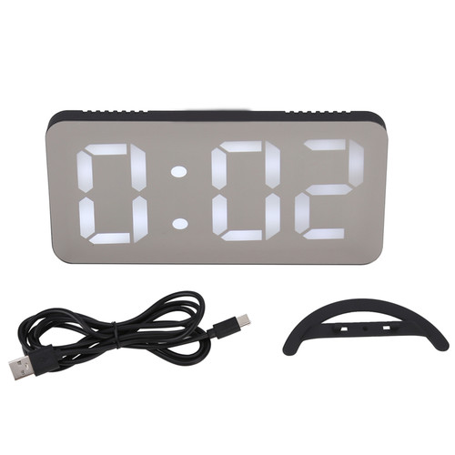 Multifunction LED Digital Alarm Clock with 2 USB Port Automatic Dimming for Bedroom OfficeTS‑8201‑HW