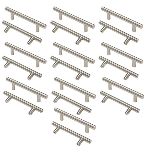 20Pcs T Shape Glass Door Handle Rust Proof Decorative Robust Practical Push Pull Cabinet Door Handle