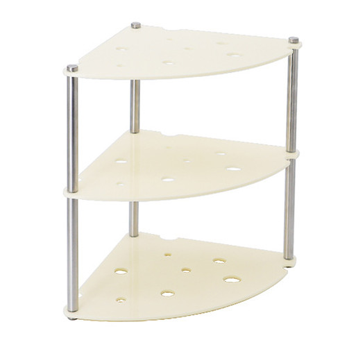 3 Tier Desktop Storage Rack Acrylic Metal Countertop Organizer Minimalist Desk Storage Shelf Milky White