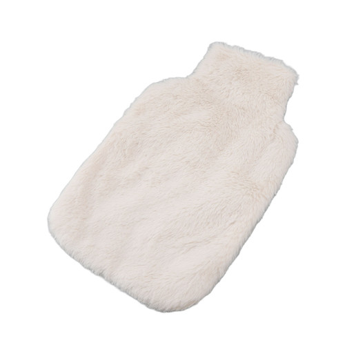 2000ML Hot Water Jug Bag Rubber Double Sided Hand Inserted Large Explosionproof Hot Water Pack for Home Back Pain Beige