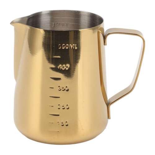 Milk Frothing Pitcher Dual Scale 304 Stainless Steel Milk Frother Cup Coffee Steaming Pitcher For Latte Art 550ML Gold