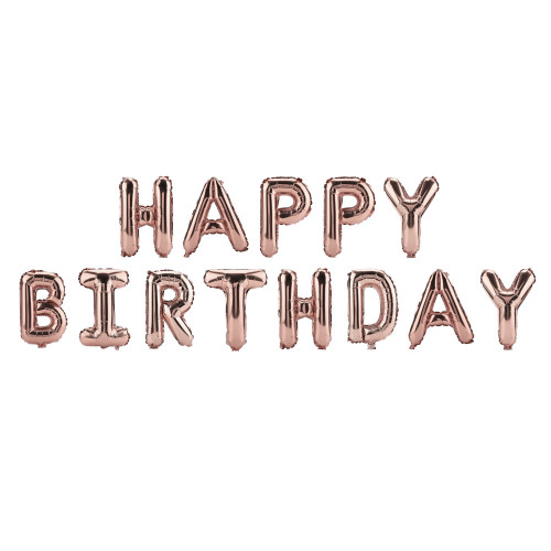 10pcs 16" Happy Birthday Letter Aluminum Foil Balloons Party Wedding Decor (Champagne Gold)