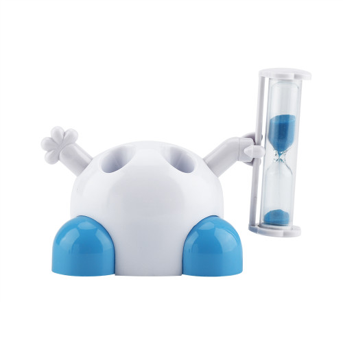 Toothbrush Holder Children Tooth Brushing Hourglass 3 Minutes Countdown Timer(Blue)