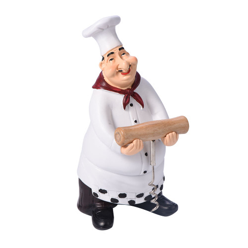 Cute Chef Statue Figurine Ornaments Vintage Home Decor Kitchen Restaurant Resin Crafts #E