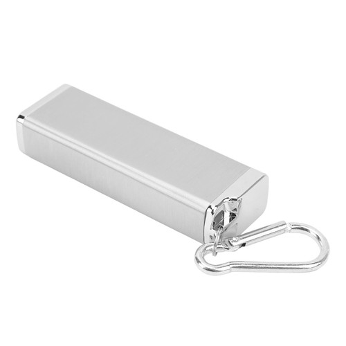 Aluminum Alloy Cigarette Case Box Hold 6pcs with Carabiner Keychain for Men Women Smoking Accessories Silver