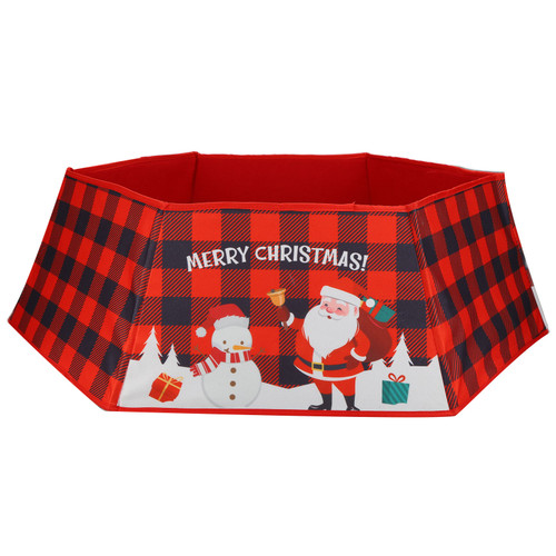 Christmas Tree Skirt Red Snowflakes Santa Tree Skirt for Party Christmas Decorations