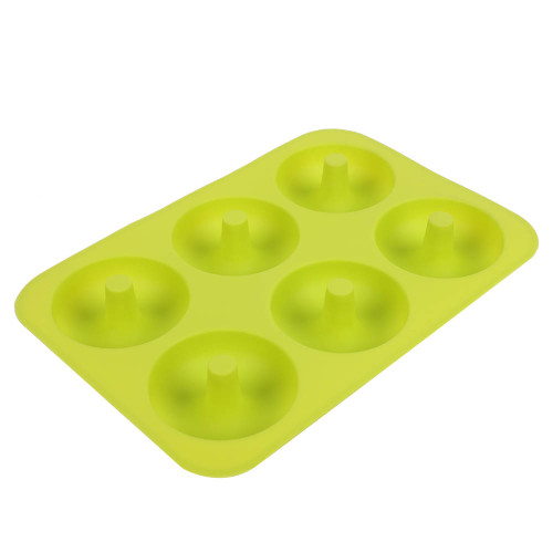 6-Cavity Silicone Donut Baking Pan Donut Chocolate Mold Microwave Freezer Safe(Green)