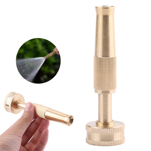 Adjustable Brass Construction High Pressure Spray Gun Head Garden Water Hose Nozzle Sprayer