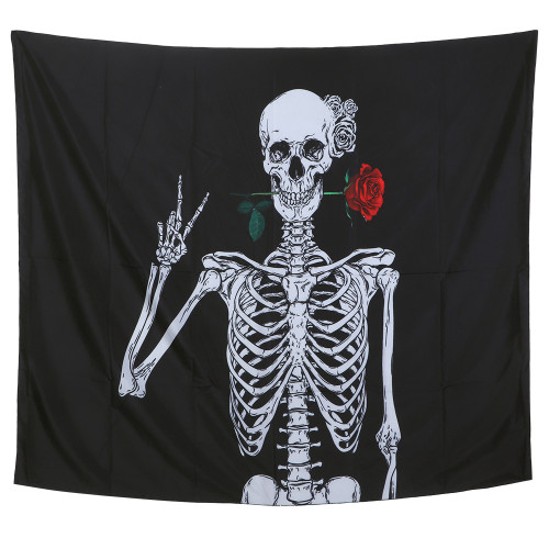 Skeleton Pattern Wall Tapestry Wall Hanging Mat Carpet for Bedroom Dorm Home Background Decor11 150x200