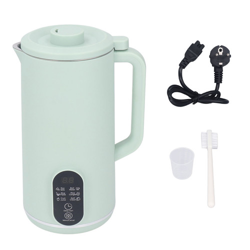 Household Soy Milk Blender Machine Multi Functional Free Boiling and Filtering Automatic Countertop Blender Green EU Plug 220V