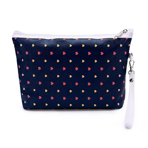 Portable Traveling Floral Storage Makeup Cosmetic Bag for Girls Woman(Black)