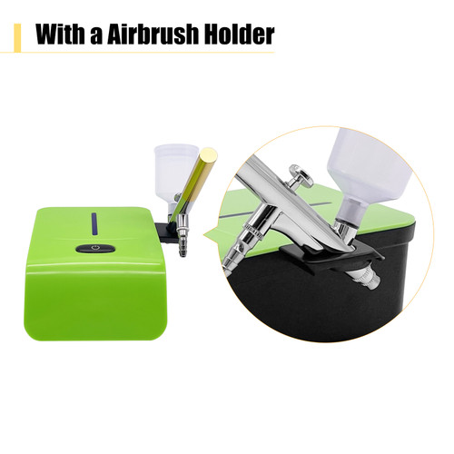 Multi-functional Airbrush Kit with Compressor Handheld Air Brush Set Dual-Action 5-level Adjustable Pressure Max.25PSI with 2pcs Paint Cups for Painting Craft Model Coloring Nail Art Makeup Cake Decorating