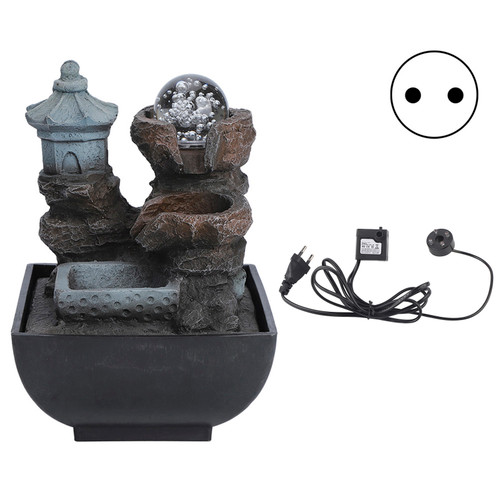 Innovative Resin Indoor Tabletop LED Water Fountain Ornament for Home Office DecorationType 9111 EU Plug 220V