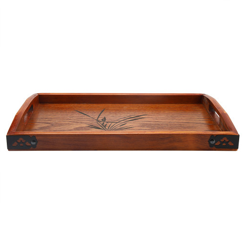 Large Wood Serving tea Water Drinks Tray Wooden Breakfast Tea Serving Tray With Handle