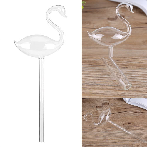 House Plants Flowers Automatic Self Watering Devices Clear Glass Water Feeder Swan Shape
