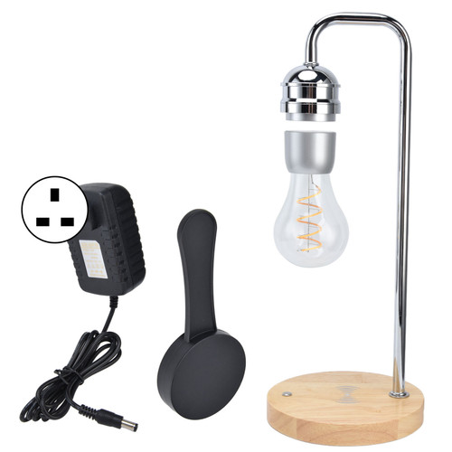 Magnetic Levitating Floating LED Light Bulbs Maglev Table Desk Lamps with Wooden Base 100‑240VUK Plug