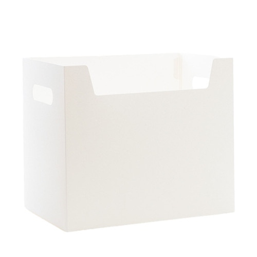 Office White Desktop Organizer Folding Paper File Storage Rack with Dual Handles for Students