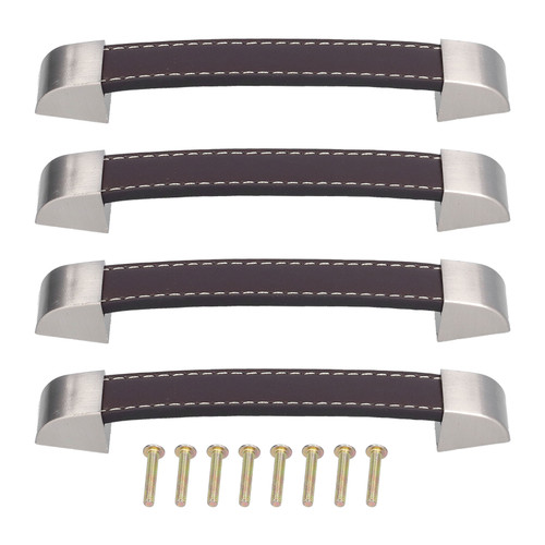 4 Set Furniture Handle Brown Rectangular Drawer Pull for Cabinet Side Doors Luggage