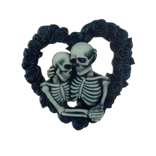 Halloween Skeleton Wreath Heart Shaped Skeleton Wreath for Halloween Door Decoration