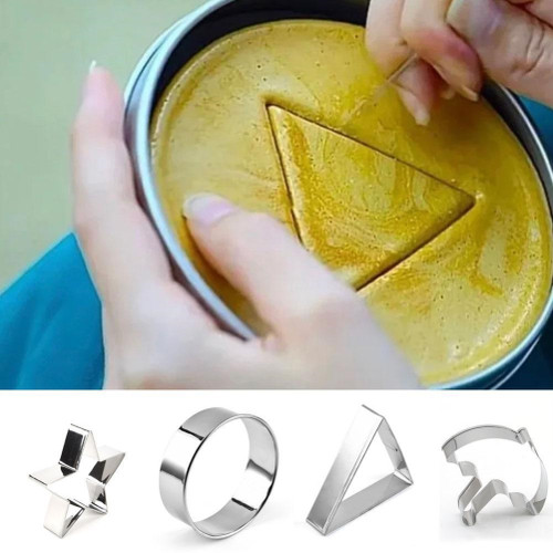 2021 TV Stainless Steel Cutter Mould Circle Star Triangle Baking Cutters Mold For Biscuits Breads Cake Crepes