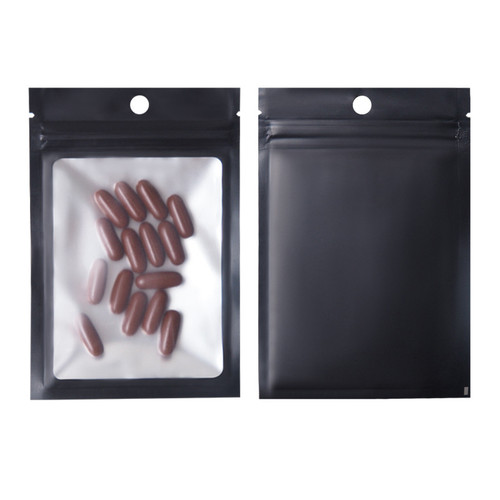 100Pcs Reclosable Bag Jewelry Food Packaging Bag Resealable Mini Clear Plastic Bags for Earring Necklace Food PackagingBlack 12x18CM