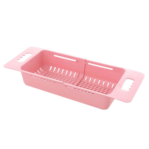 1PC Scalable Drain Rack Fruit Vegetable Drainer Basket Kitchen Tool