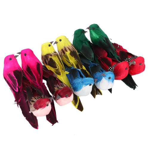 12PCS L005 Foam Artificial Simulation Vivid Feather Bird Ornaments DIY for Wedding Home Garden Party Decoration