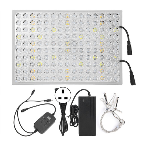 300W 150LED Grow Light Full Spectrum Plant Growth Lamp with Timing Dimming Greenhouse SupplyUK Plug 100‑240V