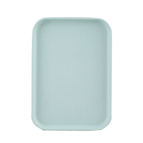 Kitchen Serving Tray Wheat Straw Rectangular Nordic Style Cupcake Fruit Snack Tea Tray for Home Office Restaurant Light Green S (Approx. 25x17cm / 9.8x6.7in)