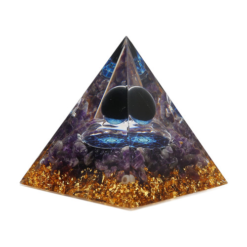 Crystal Pyramid Exquisite Beautiful Pyramid Power Stone Ornament for Desks Living Room Bedroom Office Decoration