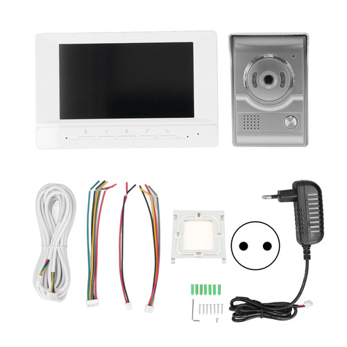 Video Intercom System Adjustable IP55 Waterproof Night Vision Video Door Phone Doorbell for Hotels Offices Home EU Plug