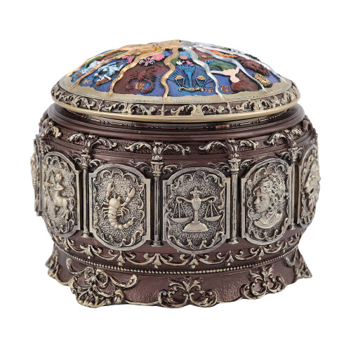 Vintage Music Box with 12 Constellations Rotating Goddess Twinkling LED Light(Aries)