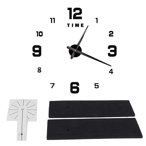 Wall Clock Large DIY Home Living Room Modern Art Decoration Clocks Sticker AccessoriesBlack