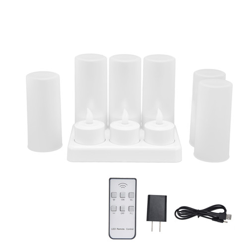 Reusable LED Candle Light Flameless Tea Light Electric Fake Candle for Wedding Party Table Dining Room 100‑240VUS Plug