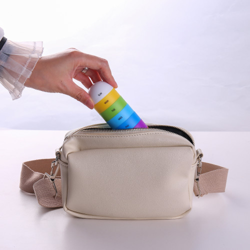 Weekly Pill Organizer 7 Day Pill Box Cup Case Medicine Organizer Tablets Holder Dispenser Waterproof and Portable
