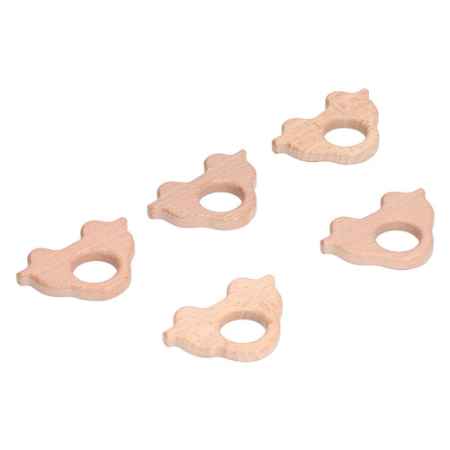 5Pcs Car Shape Baby Teether Wood Teeth Soothing Toy DIY Necklace Bracelets Jewelry Pendent