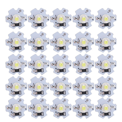 25Pcs 5V LED Chips 200LM 3W High Power LED Lamp Beads for DIY Lighting FixturesCold White 10000K