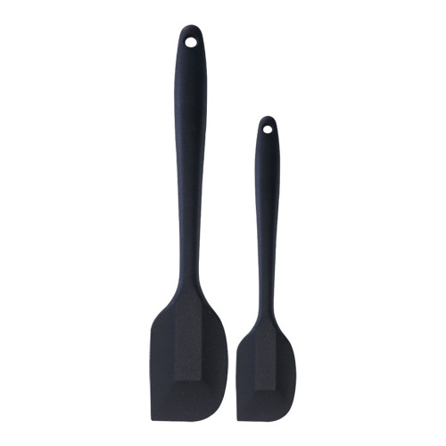 Long Handle Silicone Scraper for Butter Cake Cooking Tool Kitchenware(Black)